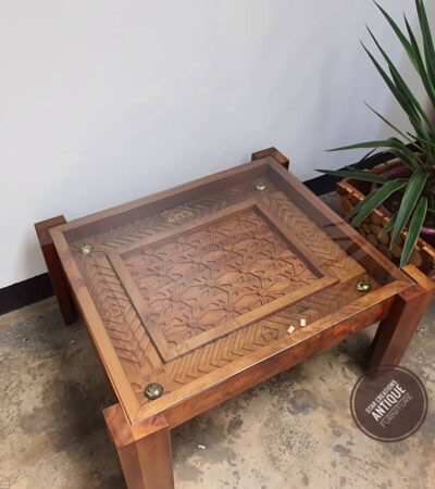Contemporary Carved Pattern Coffee Table