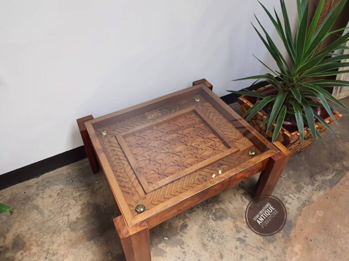 Contemporary Carved Pattern Coffee Table