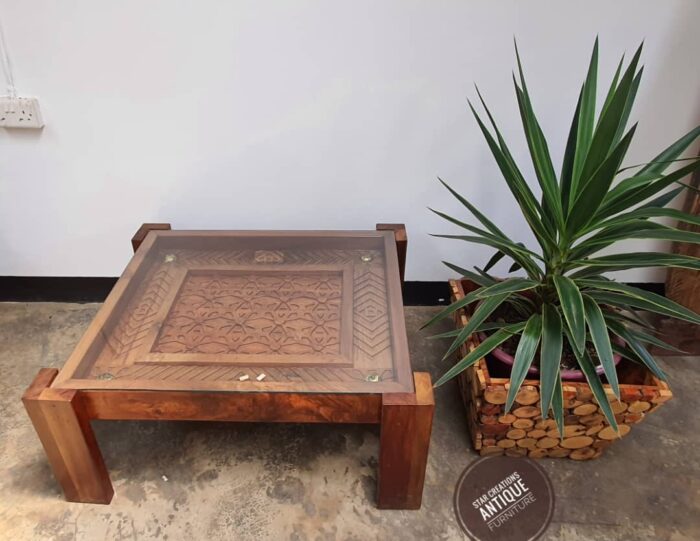 Contemporary Carved Pattern Coffee Table - Image 2