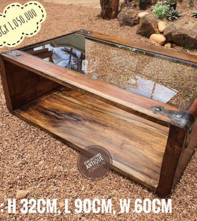 Rustic glass top Coffee table