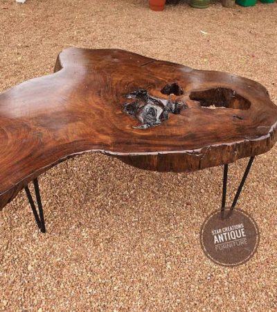 Metal Reclaimed Wood Top Coffee Table