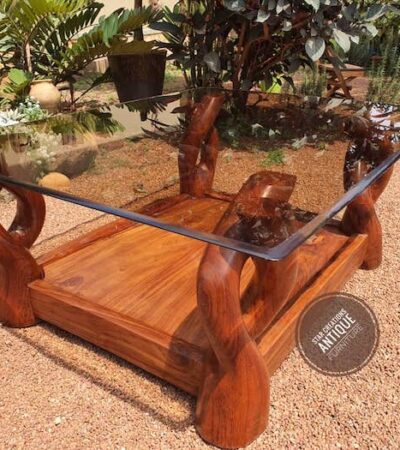 Twisted Timber Glass Coffee Table