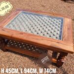 Distressed Brass Pins Coffee Table