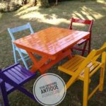 Fun Colour Sprayed Wood 4 Seat Dining Set