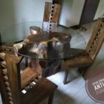 Jambula Log Glass 4 Seat Dining Set