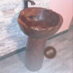 Mugavu Sculpted Sink And Pedestal