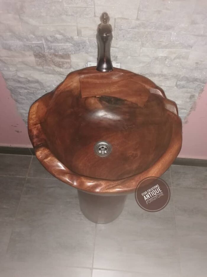 Mugavu Sculpted Sink And Pedestal - Image 3