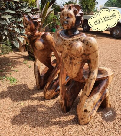 African Lady Seat Sculpture