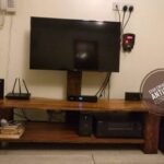 Teak sleeper TV stand