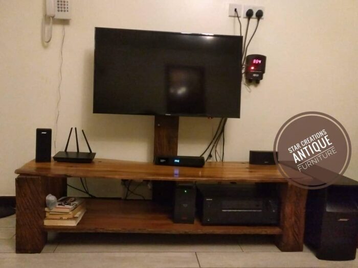 Teak sleeper TV stand