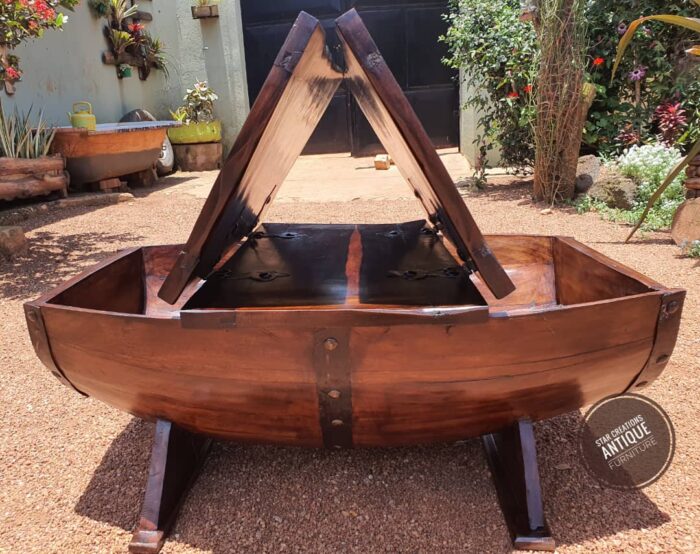 Coffee Table; Wine Barrel Table - Image 4