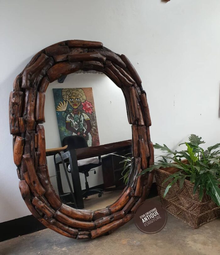 Oval Driftwood Mirror