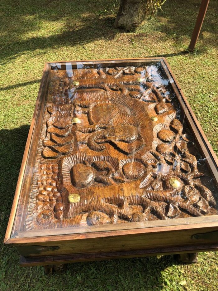 Elephant Carved Coffee Table