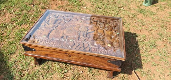 Elephant Carved Coffee Table - Image 3