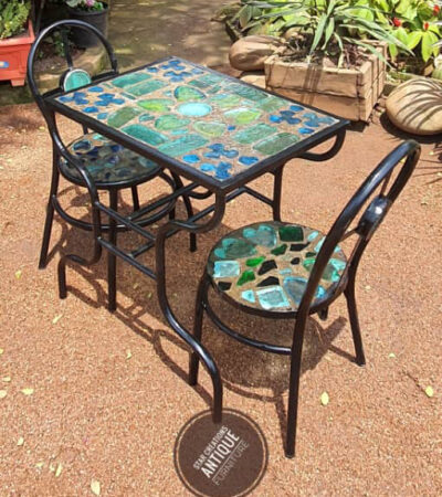 Recycled Glass 2 Seater Dining Set